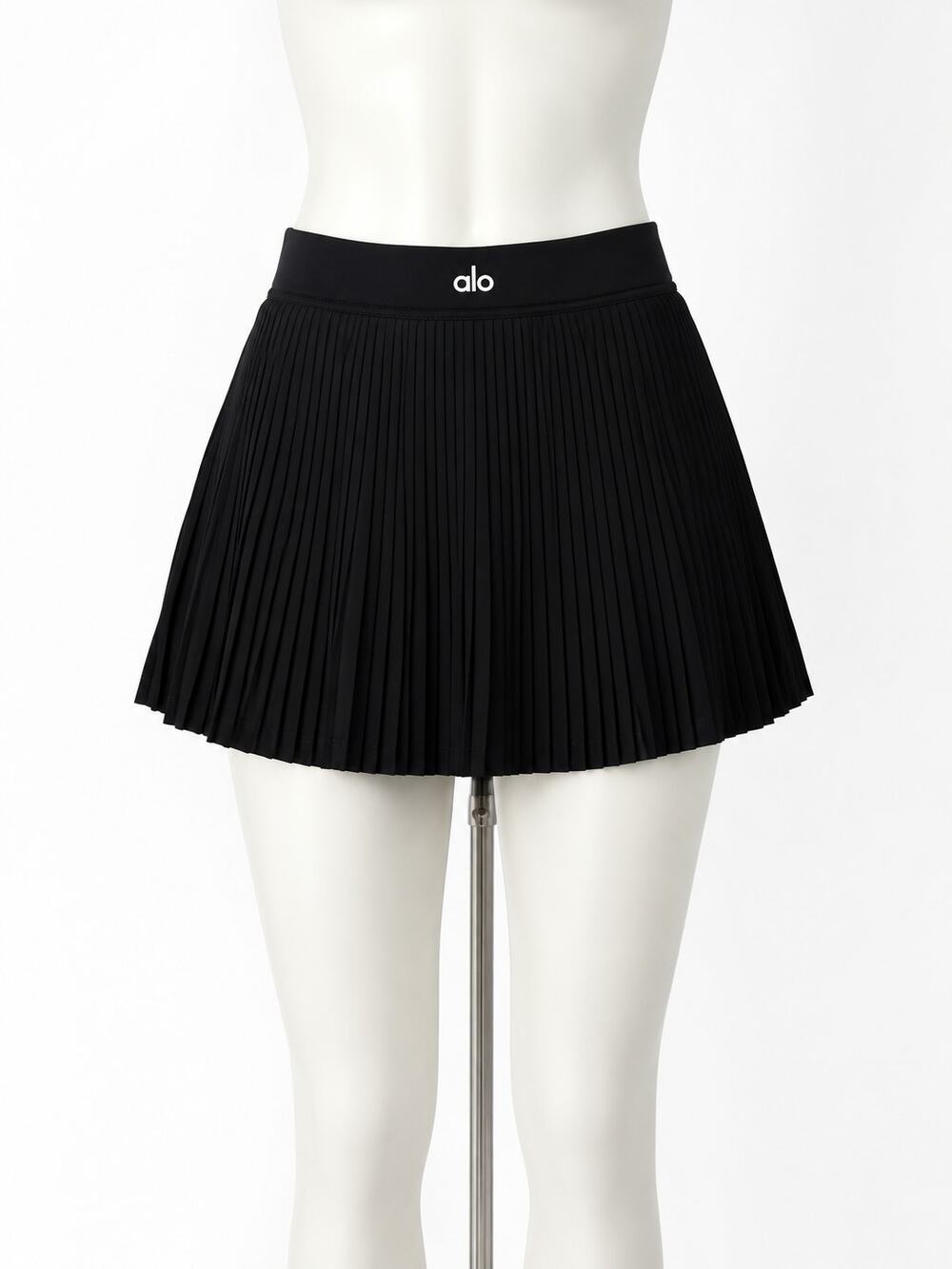 Black Pleated Athletic Tennis Skort with Built-In Shorts – Women's Activewear